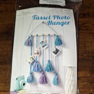 Tassel Photo Hanger with Blue and Purple Tassels